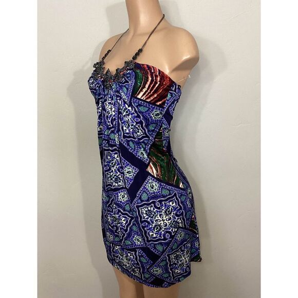 New. SKY silk halter mini dress with bling embellishment. Retails $269 - Picture 5 of 9